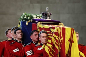 Image which shows the coffin of Her Majesty Queen Elizabeth II 